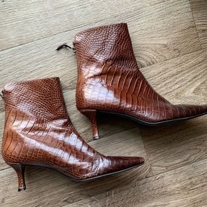 Stuart Weitzman embossed booties
